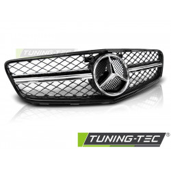 GRILLE SPORT GLOSSY BLACK CHROME for MERCEDES W204 07-14 NO LOGO