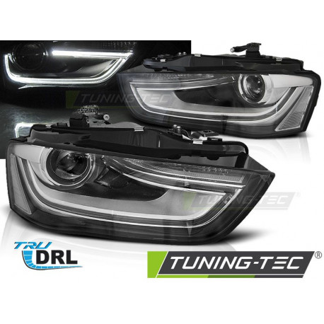 Lighting HEADLIGHTS TRUE DRL BLACK for AUDI A4 B8 12-15 | races-shop.com