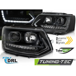 HEADLIGHTS TUBE LIGHT DRL BLACK SEQ for VW T5 2010-2015