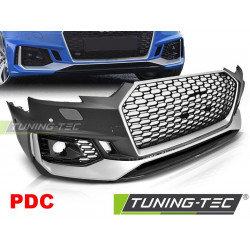 FRONT BUMPER SPORT SILVER BLACK PDC for AUDI A4 B9 08.15-19