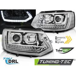 HEADLIGHTS TUBE LIGHT DRL CHROME SEQ for VW T5 2010-2015