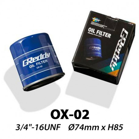 Oil filters GREDDY oil filter OX-02, 3/4-16UNF, D-74 H-85 | races-shop.com