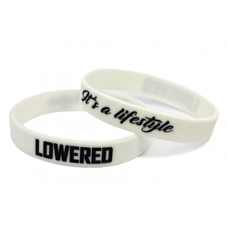 Rubber wrist band LOWERED silicone wristband (White) | races-shop.com