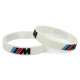 Rubber wrist band M-Power silicone wristband (White) | races-shop.com