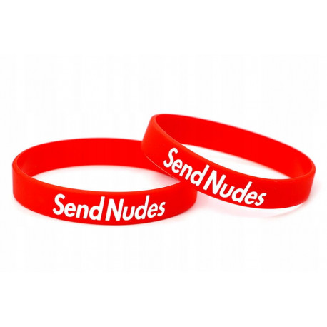 Rubber wrist band Send Nudes wristband (Red) | races-shop.com