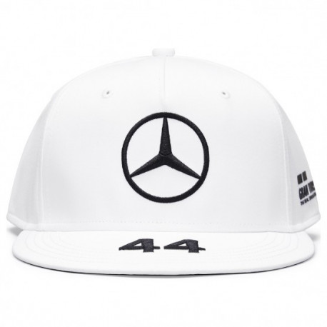 Caps Mercedes AMG Petronas F1 Lewis Hamilton 44 flat cap, white | races-shop.com