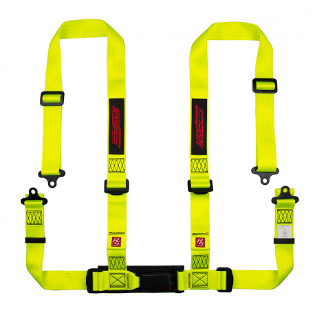 Seatbelts and accessories 4 point safety belts RACES Classic series, 2" (50mm), neon | races-shop.com