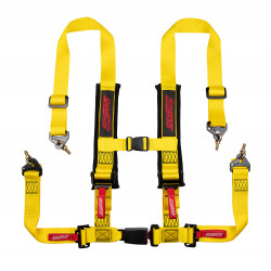 4 point safety belts RACES Tuning series, 2" (50mm), yellow
