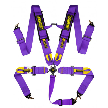 5 point safety belts RACES Motorsport series, 3 (76mm), purple