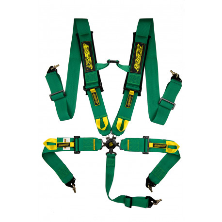 Seatbelts and accessories 5 point safety belts RACES Motorsport series, 3" (76mm), green | races-shop.com