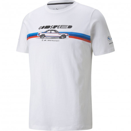 T-shirts Puma BMW M Motorsport CAR GRAPHIC men T-shirt, white | races-shop.com