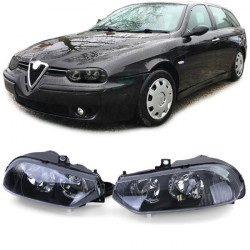 RACES headlights for ALFA Romeo 156 97-03, clear, black