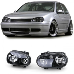 Clear glass headlights H7 H1 H3 with fog Black for VW Golf 4 97-03