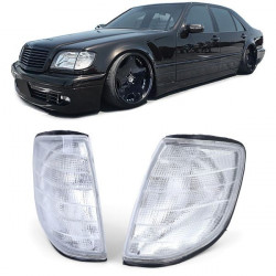 Turn signal White Left Right Pair for Mercedes S Class W140 91-94