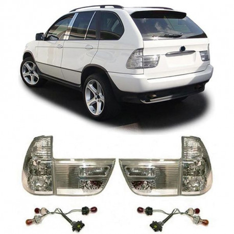 Lighting RACES tail lights for BMW X5 E53 99-03, clear, chrome | races-shop.com