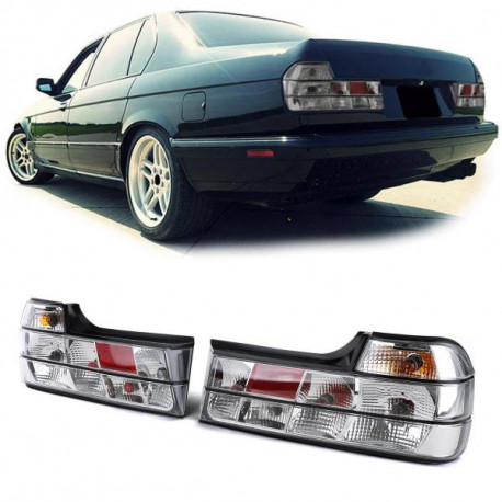 Lighting Clear glass taillights crystal chrome fit for BMW 7 series E32 87-94 | races-shop.com