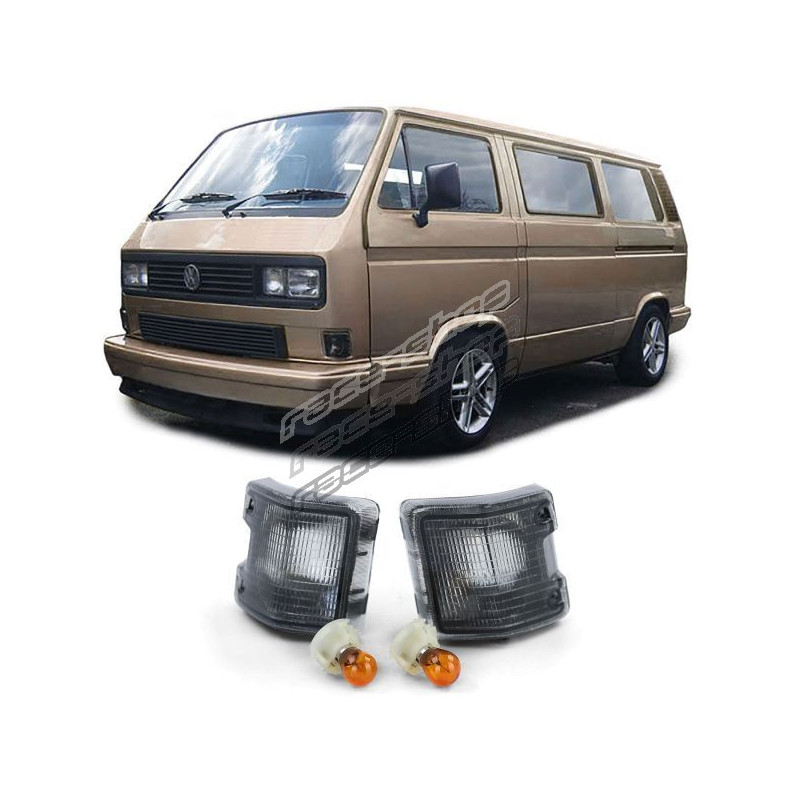 Black turn signals Smoke pair Left Right for VW T3 Bus Box Transporter 79-92
