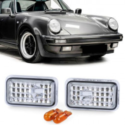 Clear glass side indicators chrome for Porsche 911 924 944 964 993