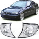 Lighting Clear glass turn signal chrome pair fits BMW 3 Series E46 Sedan Touring 01-05 | races-shop.com