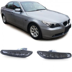 RACES LED side indicators for BMW E46 E60 E61 X3 E83, black-smoke