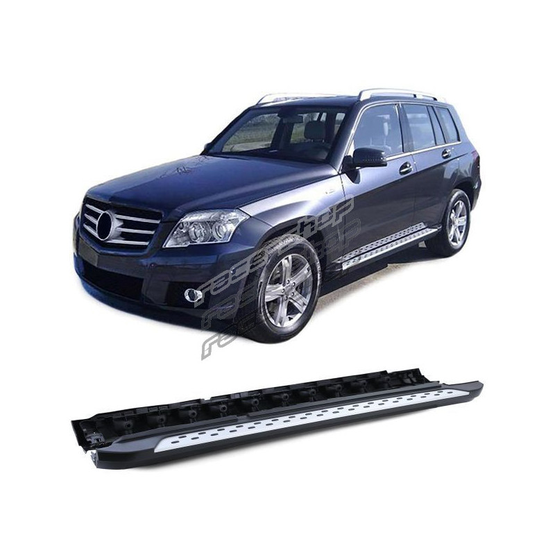 Aluminum running boards flank protection OE style with ABE !!! for Mercedes  GLK X204 08-15