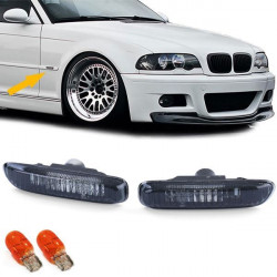 RACES side indicators for BMW 3 Series E46 98-03, black-smoke, clear