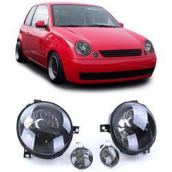 Black clear glass headlights + turn signals for VW Lupo 98-05