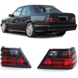 Taillights Red Black Pair for Mercedes W124 Sedan Coupe Convertible 85-93
