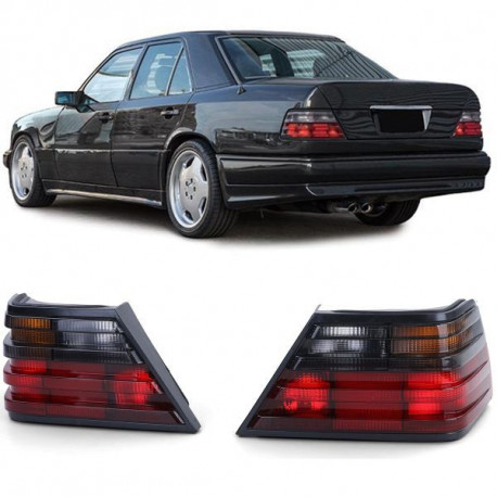 Lighting Taillights Red Black Pair for Mercedes W124 Sedan Coupe Convertible 85-93 | races-shop.com