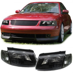 Black headlights with turn signal right left fit for VW Passat 3B 96-00
