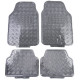 Universal Car rubber floor mats universal aluminum checker plate optics 4-piece chrome carbon | races-shop.com