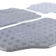 Universal Car rubber floor mats universal aluminum checker plate optics 4-piece chrome carbon | races-shop.com