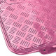 Universal Car rubber floor mats universal aluminum checker plate optics 4-piece chrome pink | races-shop.com