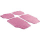 Universal Car rubber floor mats universal aluminum checker plate optics 4-piece chrome pink | races-shop.com
