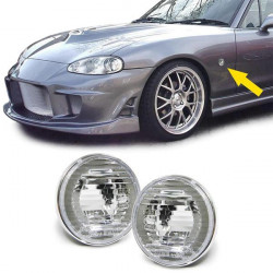 Clear glass side indicators White with chrome rim for Mazda MX5 NA NB NBFL 90-05