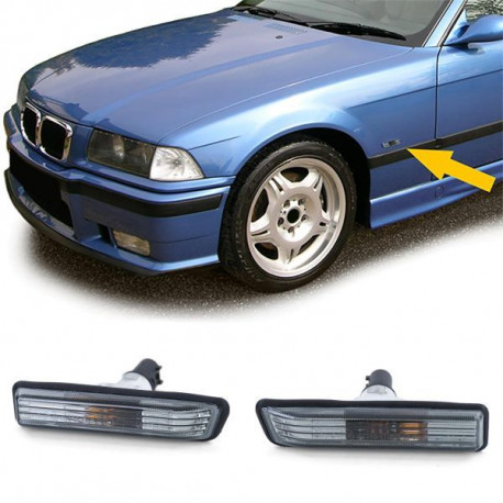 Lighting Clear glass side indicators Black Smoke crystal fits BMW 3 Series E36 X5 E53 | races-shop.com